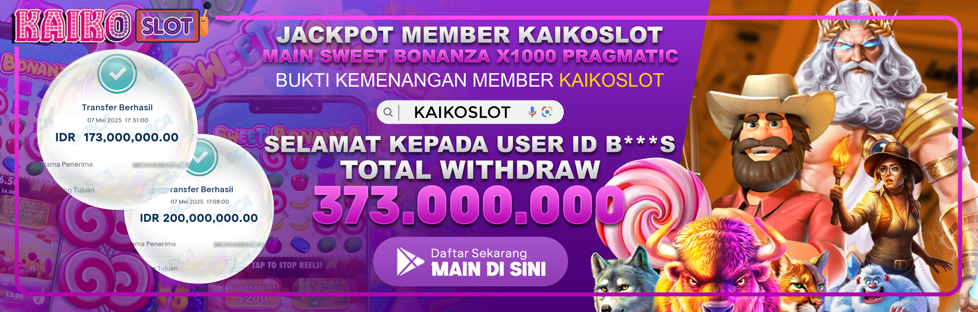 JACKPOT MEMBER KAIKOSLOT SWEET BONANZA