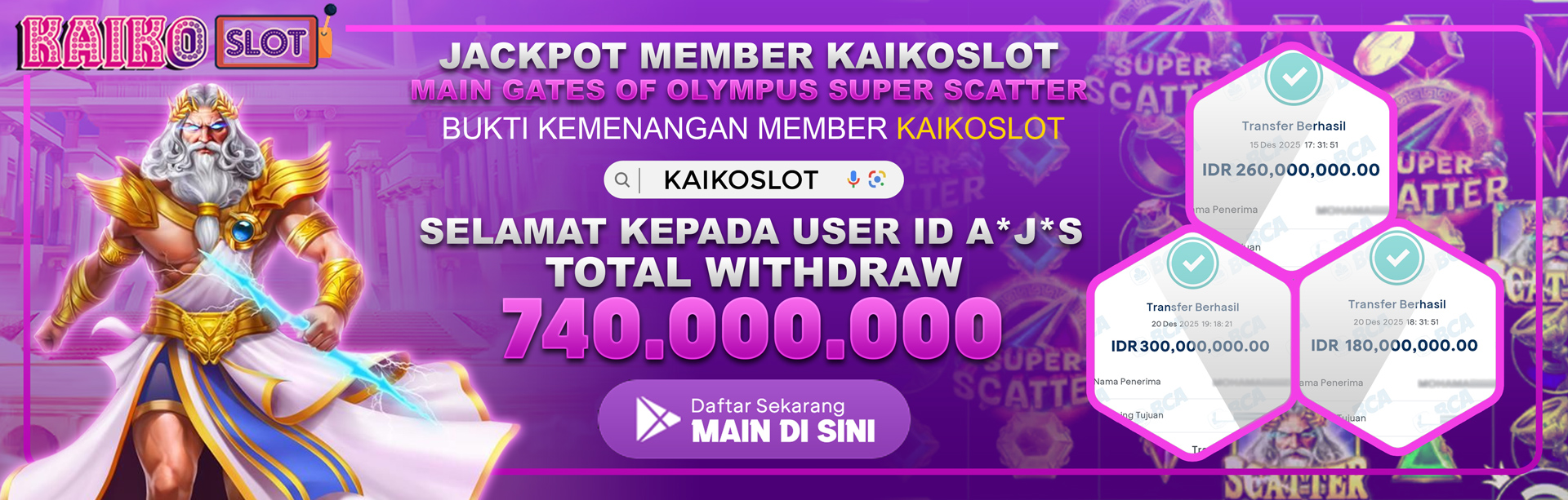 JACKPOT MEMBER KAIKOSLOT GATES OF OLYMPUS