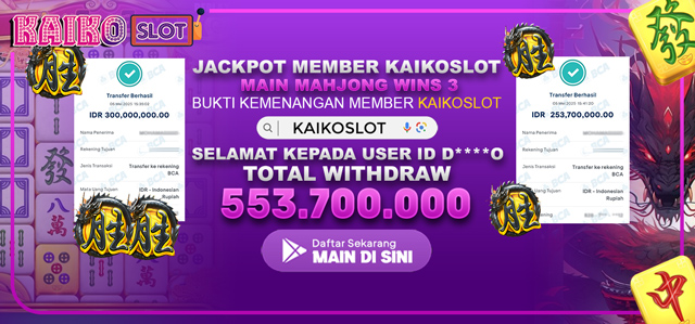 JACKPOT MEMBER KAIKOSLOT MAHJONG WINS 3